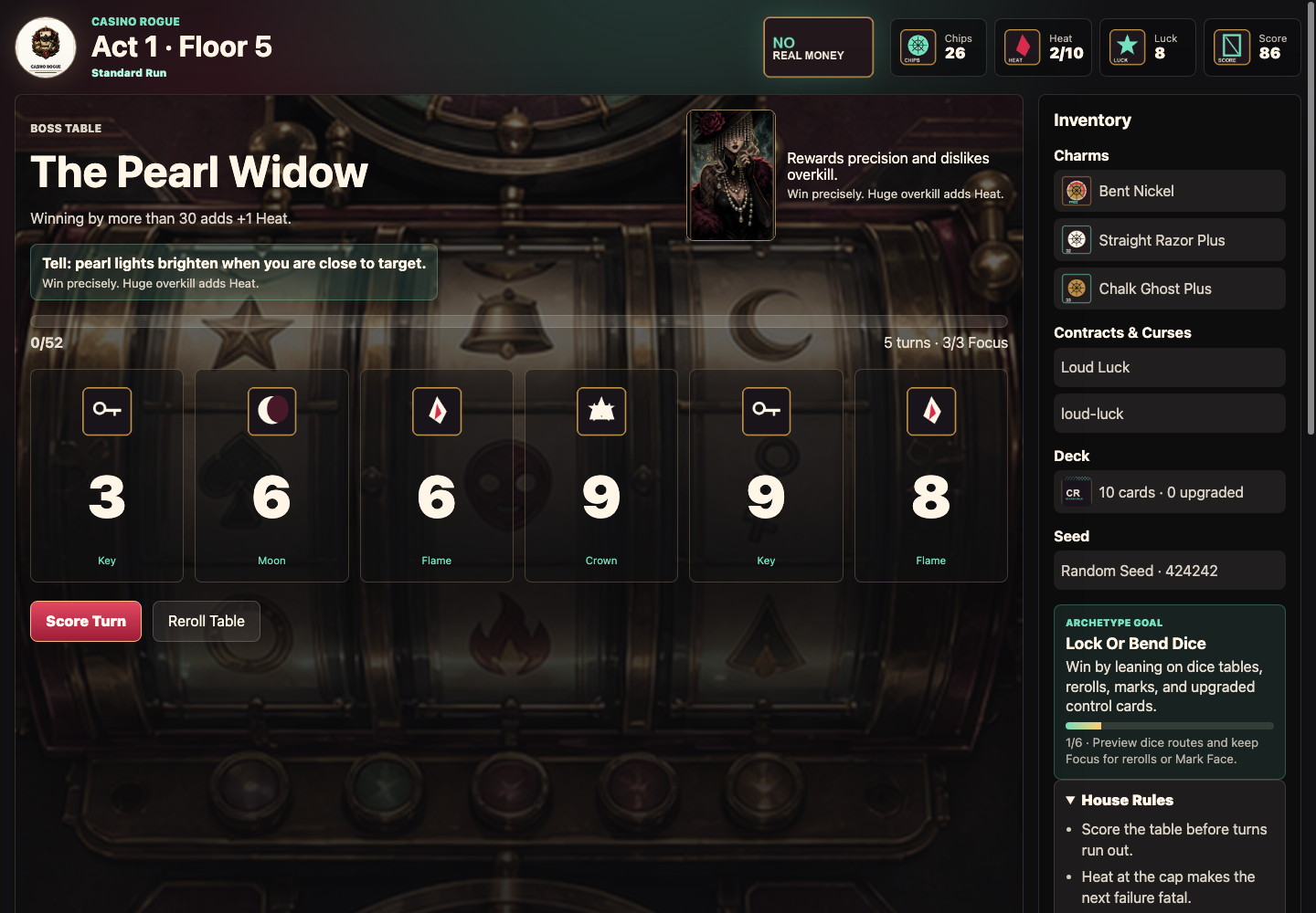 Casino Rogue boss table.